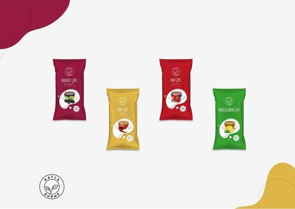 Kayla Gurme Tek Kullanımlık Meyve Taneli çaylar 4 Çeşit 80 Adet. Karadut-Elma-Nar-Nane limon - Image 1