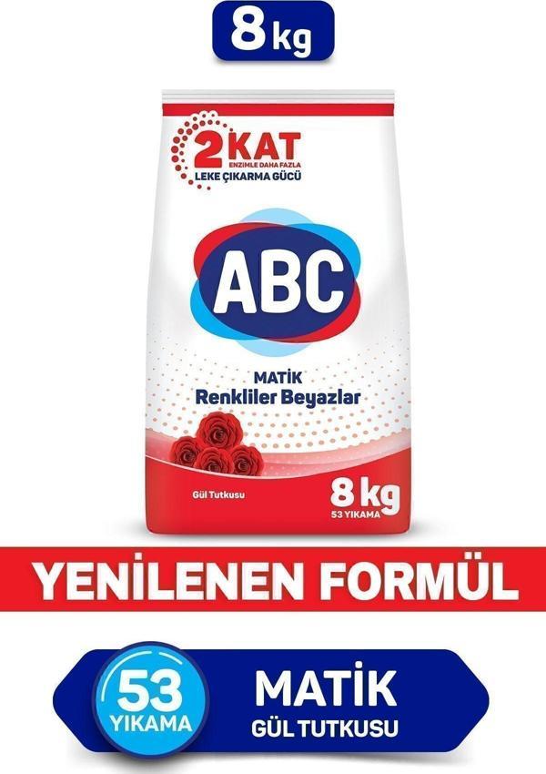 ABC Matik Gül Tutkusu Renkliler & Beyazlar 53 Yıkama Toz Çamaşır Deterjanı (1 X 8 KG) - Image 1