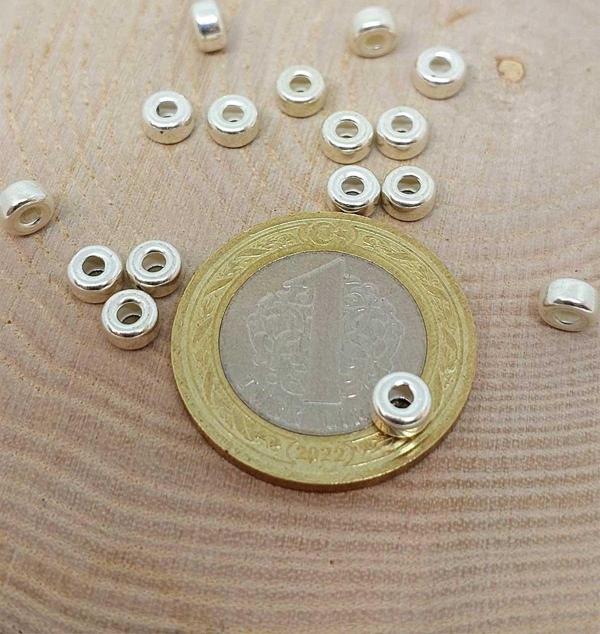 925 Ayar Gümüş Boncuk Ara Malzeme 2.5*5mm/4 adet (45634) - Image 1