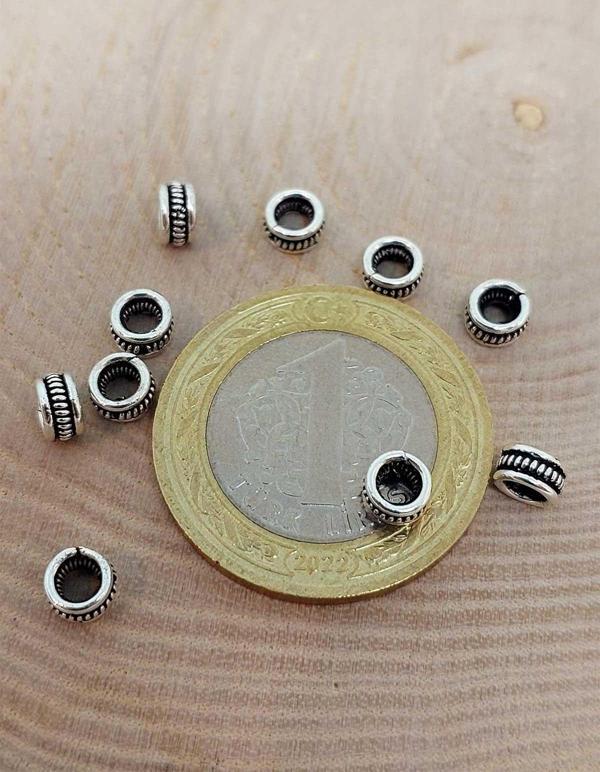 925 Ayar Gümüş Boncuk Ara Malzeme 3*5mm/3 adet (45630) - Image 1
