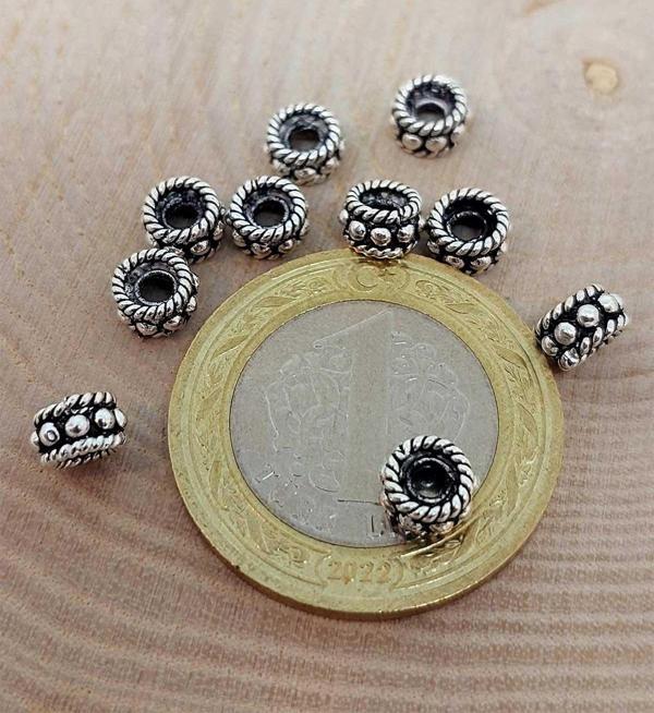 925 Ayar Gümüş Boncuk Ara Malzeme 3.5*6mm/2 adet (45626) - Image 1