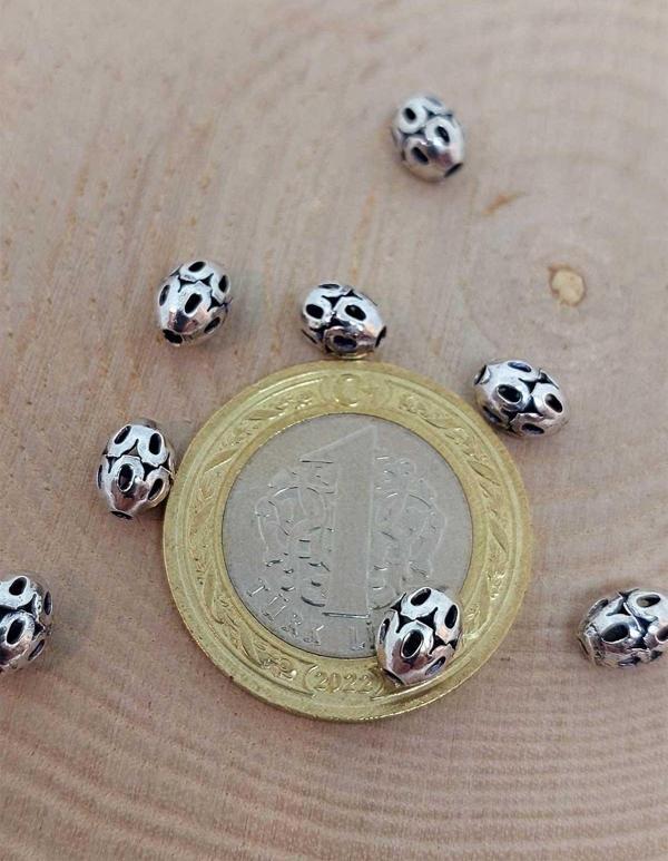 925 Ayar Gümüş Boncuk Ara Malzeme 5*7mm/3 adet (45622) - Image 1