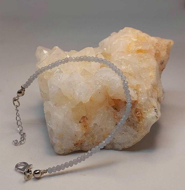 Angelit Taşı Rondela Faset Kesim 1.5*2.5mm Bileklik (45942) - Image 1