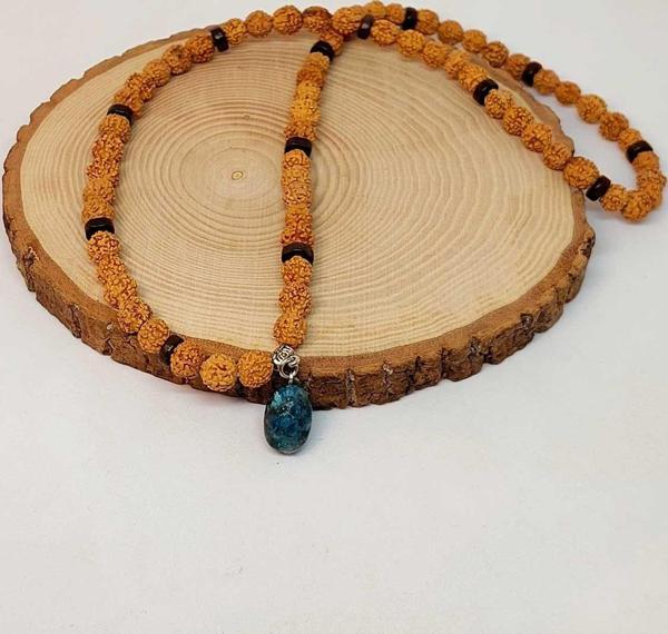 Apatit Taşlı Rudraksha Tohum Kolye Dolama Bileklik 8mm (49720) - Image 1