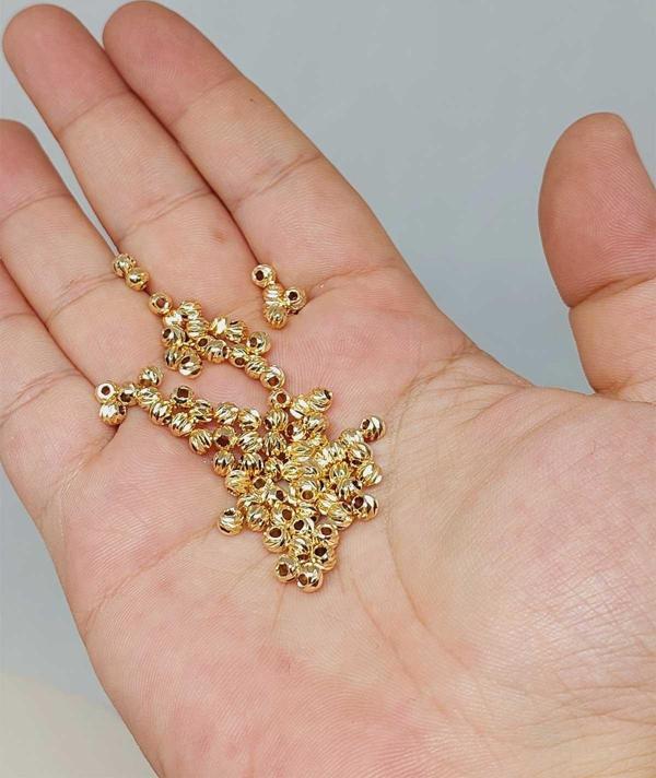 Altın Kaplama Boncuk Ara Malzeme 4mm/10 adet (52462) - Image 1