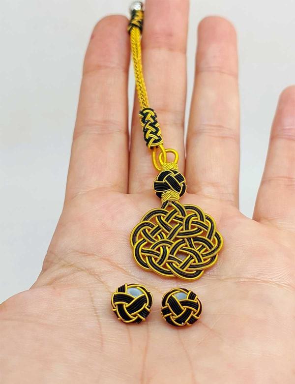 Bakır El İşi Kazaz Püskül & 2 Habbeli Takım (45530) - Image 1