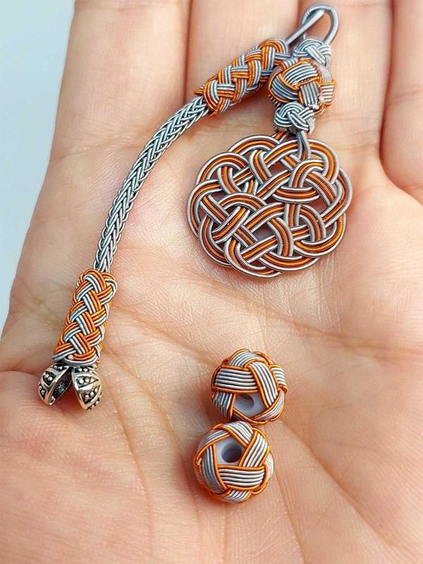 Bakır El İşi Kazaz Püskül & 2 Habbeli Takım (45558) - Image 1