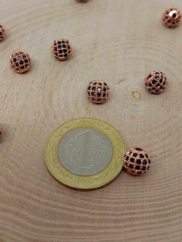Bakır Renkli Zirkon Taş Ara Malzeme 8mm/3 adet (45604) - Image 1