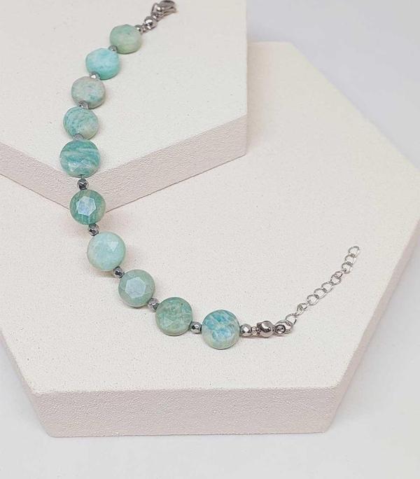 Amazonit Taşı Tasarım Bileklik (51540) - Image 1