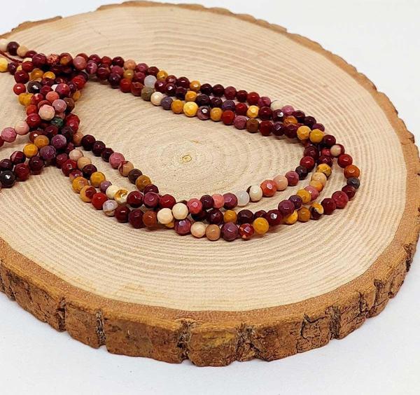 Bileklik Boy Jasper Taşı Faset Kesim Yarım Dizi 4mm (44530) (18CM UZUNLUĞUNDADIR) - Image 1