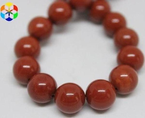 Bileklik Boy Jasper Taşı Kırmızı Yarım Dizi 10mm (18CM UZUNLUĞUNDADIR) - Image 1