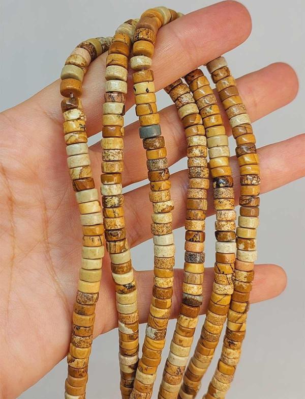 Bileklik Boy Jasper Taşı Şekilli 3x6mm Yarım Dizi (49342) (18CM UZUNLUĞUNDADIR) - Image 1