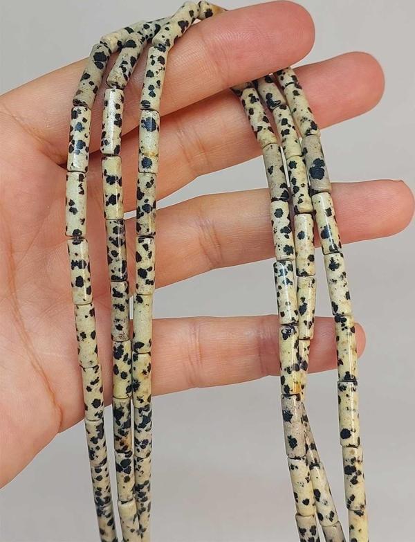Bileklik Boy Jasper Taşı Silindir Kesim 4x12.5mm Yarım Dizi (49366) (18CM UZUNLUĞUNDADIR) - Image 1