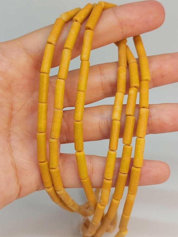Bileklik Boy Jasper Taşı Silindir Kesim 4x12.5mm Yarım Dizi (49384) (18CM UZUNLUĞUNDADIR) - Image 1