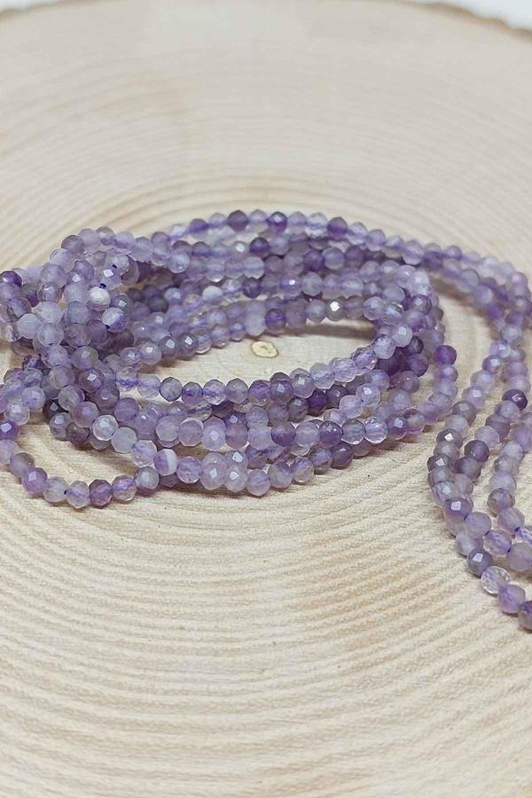 Bileklik Boy Ametist Taşı Yarım Dizi 2mm (17CM UZUNLUĞUNDADIR) - Image 1