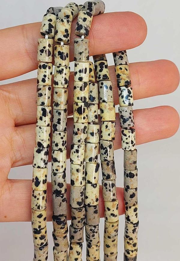 Bileklik Boy Jasper Taşı Silindir Kesim 5.5x7.5mm Yarım Dizi (49314) (18CM UZUNLUĞUNDADIR) - Image 1