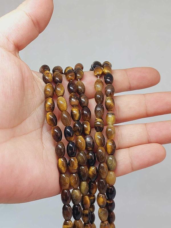 Bileklik Boy Kaplangözü Taşı Arpa Kesim Yarım Dizi 6*8.5mm (49972) (18CM UZUNLUĞUNDADIR) - Image 1