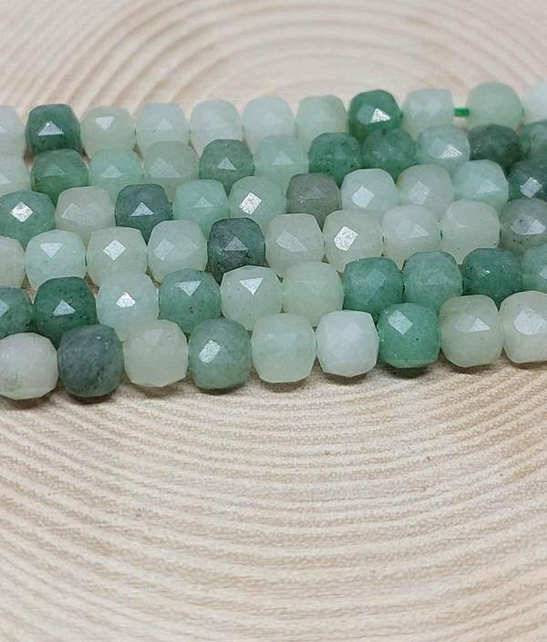 Bileklik Boy Aventurin Taşı Küp Şekilli Yarım Dizi 5.5mm (18CM UZUNLUĞUNDADIR) - Image 1