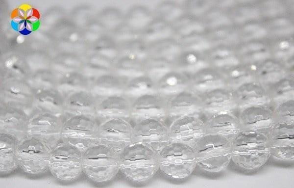Bileklik Boy Kristal Kuvars Taşı Faset Kesim Yarım Dizi 8mm (18CM UZUNLUĞUNDADIR) - Image 1
