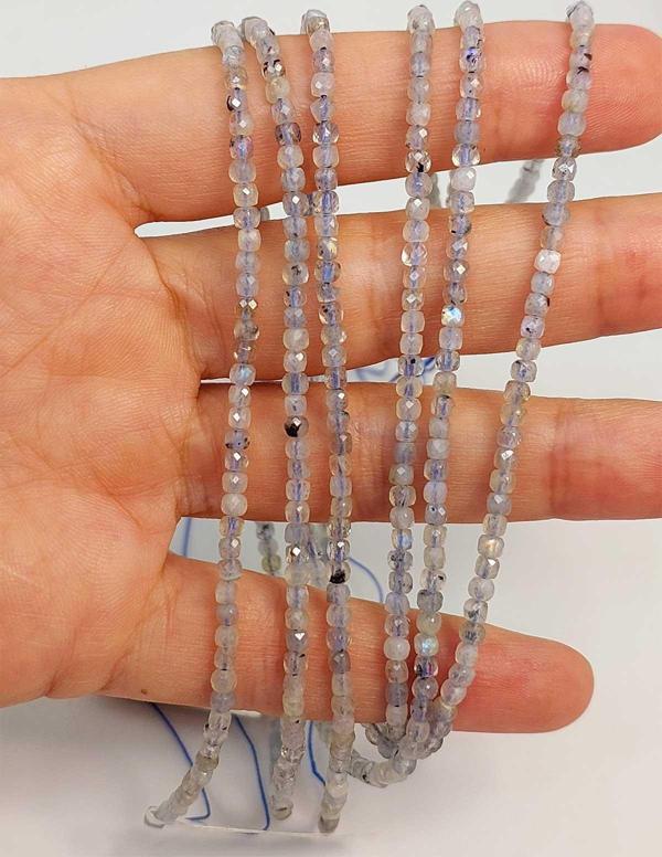 Bileklik Boy Labradorit Taşı Küp Şekilli Dizi 2.5mm (45304) Yarım Dizi (17CM UZUNLUĞUNDADIR) - Image 1