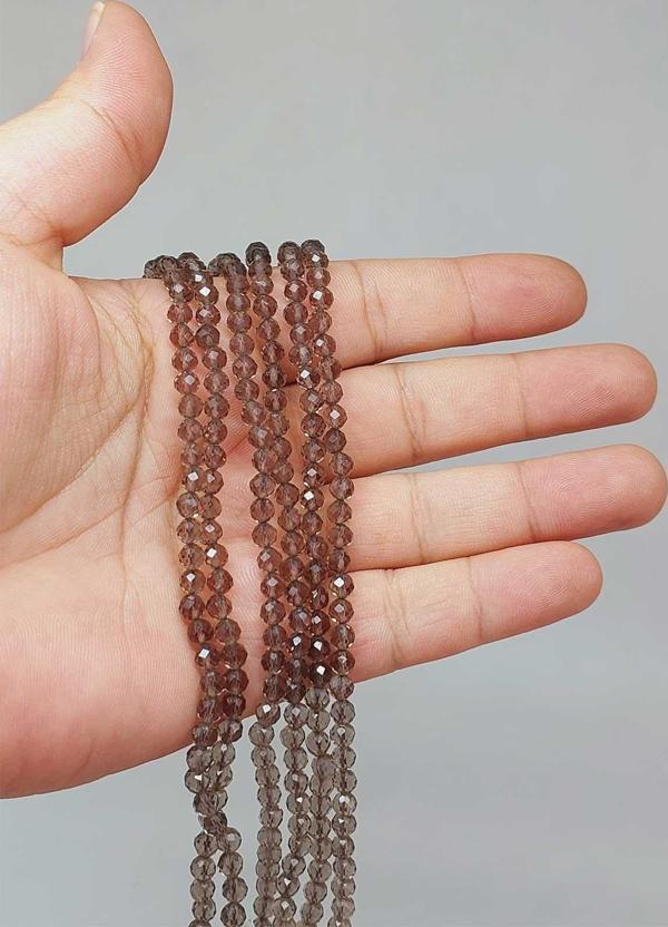 Bileklik Boy Dumanlı Kuvars Taşı Yarım Dizi 4mm (51248) (18CM UZUNLUĞUNDADIR) - Image 1
