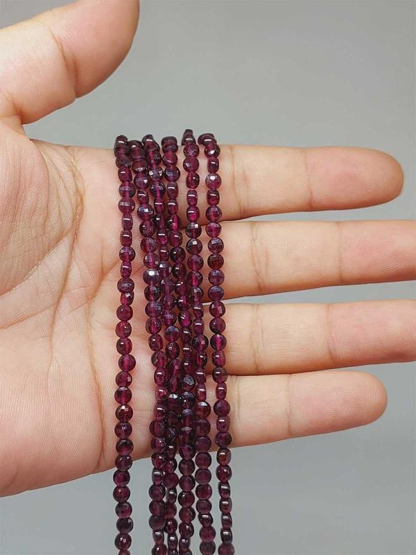 Bileklik Boy Lal (GARNET) (GRANAT) Taşı Yassı Dizi 2.5*4mm (51208) Yarım Dizi (17CM UZUNLUĞUNDADIR) - Image 1
