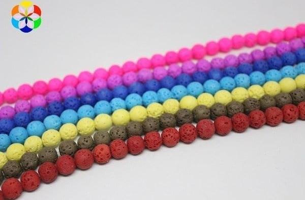 Bileklik Boy Lav Taşı Kırmızı Renkli Yarım Dizi 8mm (18CM UZUNLUĞUNDADIR) - Image 1