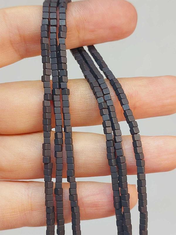 Bileklik Boy Hematit Taşı Dizi 2*2mm (49644) Yarım Dizi (17CM UZUNLUĞUNDADIR) - Image 1