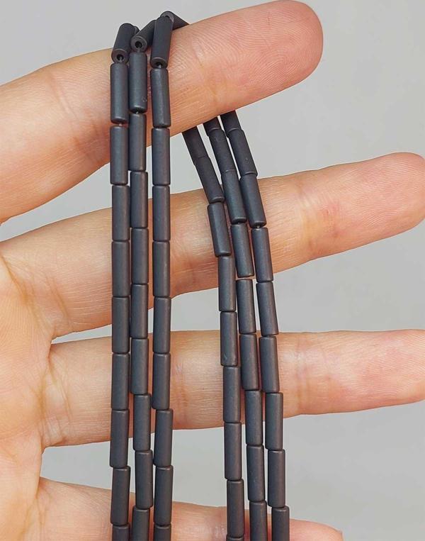 Bileklik Boy Hematit Taşı Dizi 3*9mm (49618) Yarım Dizi (17CM UZUNLUĞUNDADIR) - Image 1