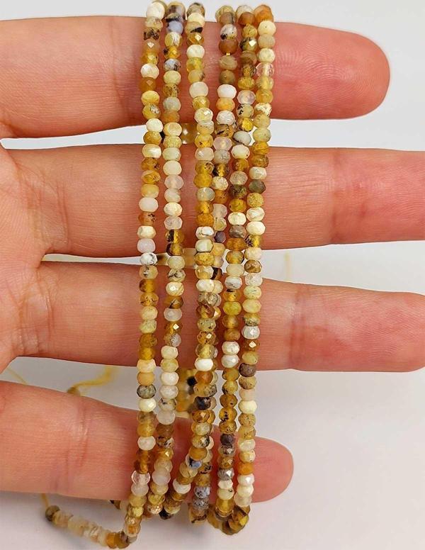 Bileklik Boy Opal Taşı Rondela Faset Kesim Dizi 2*2.5mm (45452) Yarım Dizi (17CM UZUNLUĞUNDADIR) - Image 1