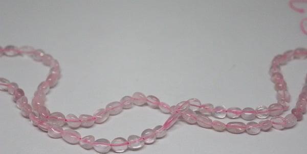 Bileklik Boy Pembe Kuvars Doğal Taş Yarım Dizi (18CM UZUNLUĞUNDADIR) - Image 1