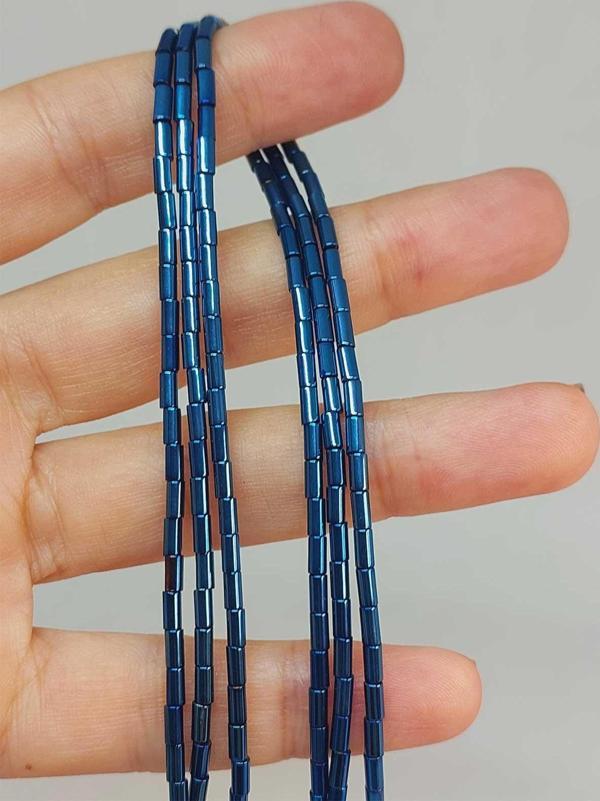Bileklik Boy Hematit Taşı Yarım Dizi 2*4mm (48154) (18CM UZUNLUĞUNDADIR) - Image 1