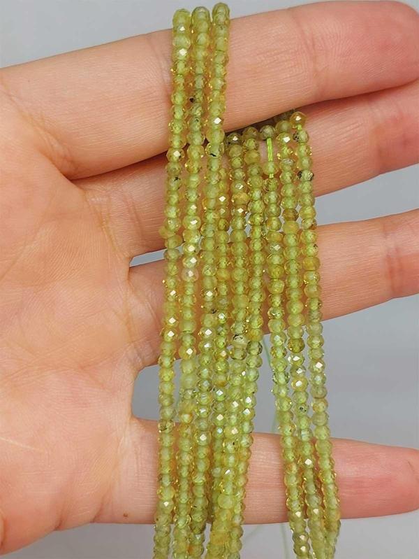 Bileklik Boy Peridot (ZEBERCET) Taşı Dizi 2.5mm (45922) Yarım Dizi (17CM UZUNLUĞUNDADIR) - Image 1