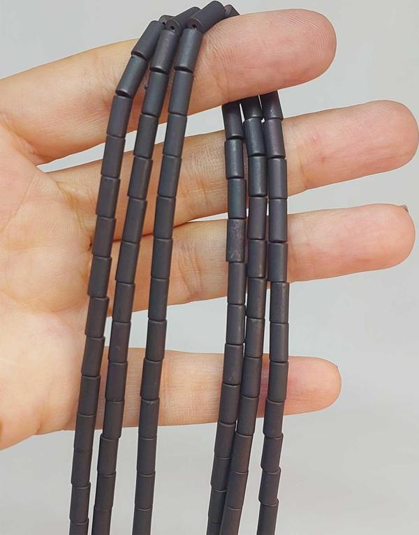 Bileklik Boy Hematit Taşı Yarım Dizi 3.5*8mm (48198) (18CM UZUNLUĞUNDADIR) - Image 1
