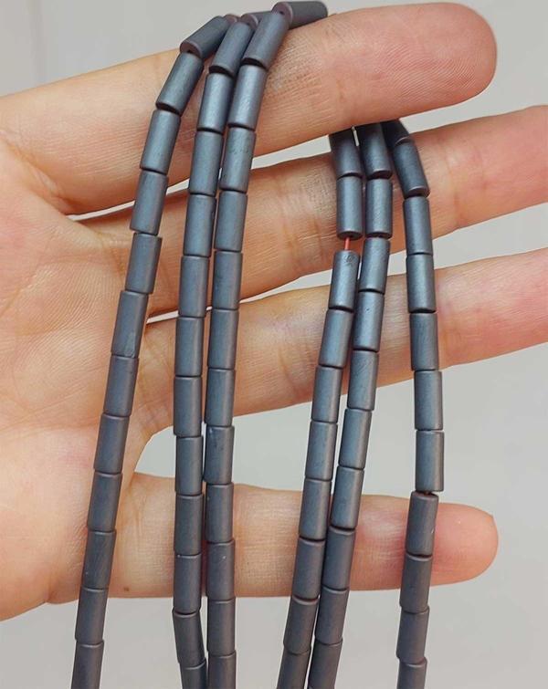 Bileklik Boy Hematit Taşı Yarım Dizi 3.5*8mm (48204) (18CM UZUNLUĞUNDADIR) - Image 1