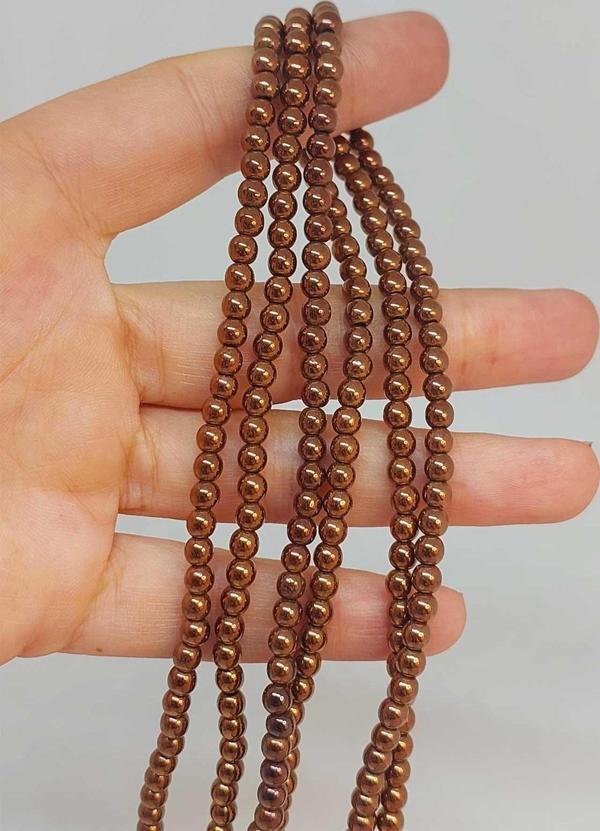 Bileklik Boy Hematit Taşı Yarım Dizi 4mm (48180) (18CM UZUNLUĞUNDADIR) - Image 1