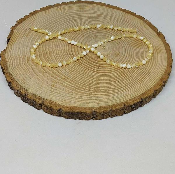 Bileklik Boy Sedef Taşı Karamel Yarım Dizi 4mm (18CM UZUNLUĞUNDADIR) - Image 1