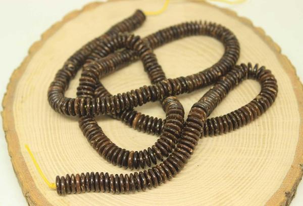 Bileklik Boy Hindistan Cevizi Kabuğu Yarım Dizi 8*2mm (65CM) (18CM UZUNLUĞUNDADIR) - Image 1