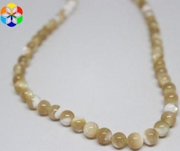 Bileklik Boy Sedef Taşı Yarım Dizi 8mm (KARAMEL) (18CM UZUNLUĞUNDADIR) - Image 1