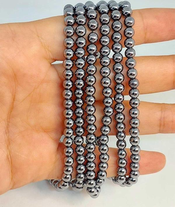Bileklik Boy Terahertz Taşı Yarım Dizi 4mm (18CM UZUNLUĞUNDADIR) - Image 1