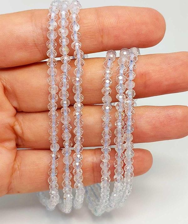 Bileklik Boy Topaz Taşı Faset Kesim Dizi 3mm Yarım Dizi (17CM UZUNLUĞUNDADIR) - Image 1