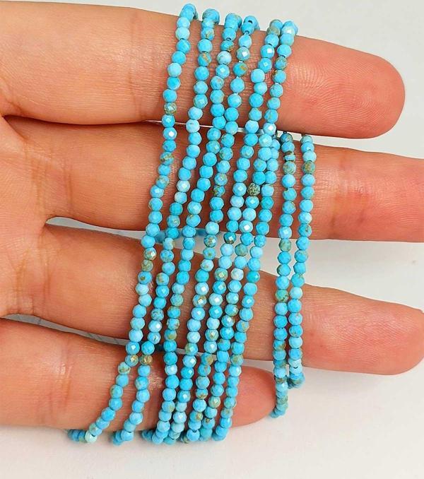 Bileklik Boy Turkuaz Taşı Dizi 2mm (45454) Yarım Dizi (17CM UZUNLUĞUNDADIR) - Image 1
