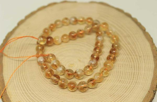 Bileklik Boy Sitrin Taşı Açık & Koyu Karışık Renk Yarım Dizi 7.5-8mm Aralığı (18CM UZUNLUĞUNDADIR) - Image 1