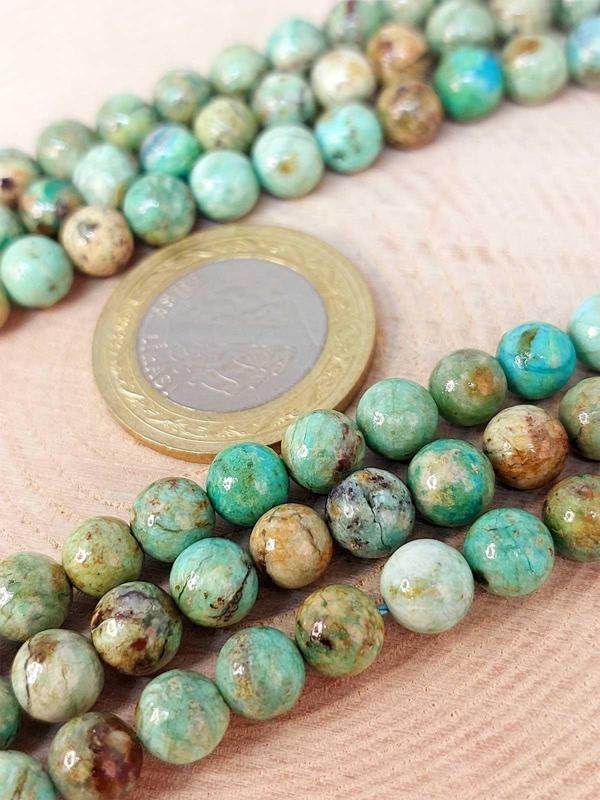 Bileklik Boy Turkuaz Taşı Yarım Dizi 6mm (PERU) (18CM UZUNLUĞUNDADIR) - Image 1