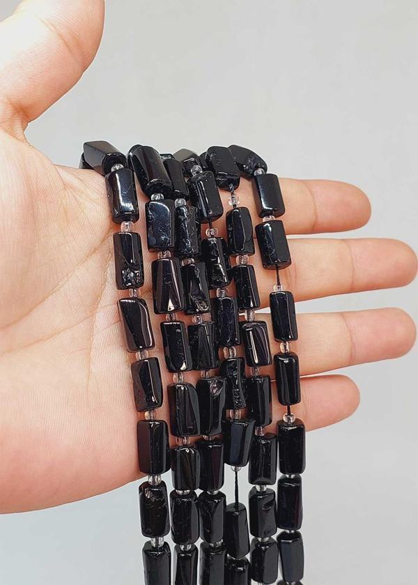 Bileklik Boy Turmalin Taşı 7x12.5mm Yarım Dizi (49922) (18CM UZUNLUĞUNDADIR) - Image 1