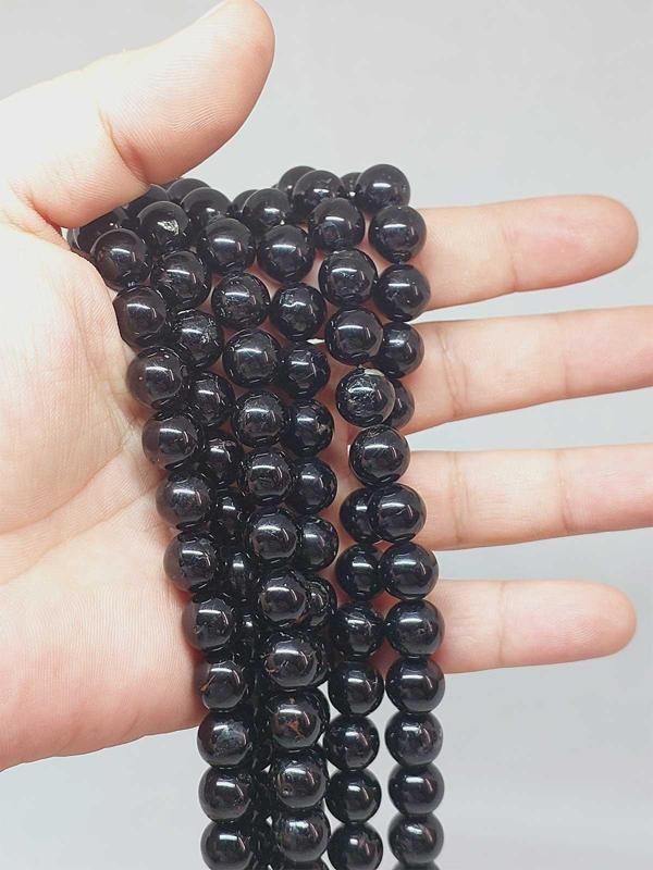 Bileklik Boy Turmalin Taşı Yarım Dizi 9.5mm (51422) (18CM UZUNLUĞUNDADIR) - Image 1