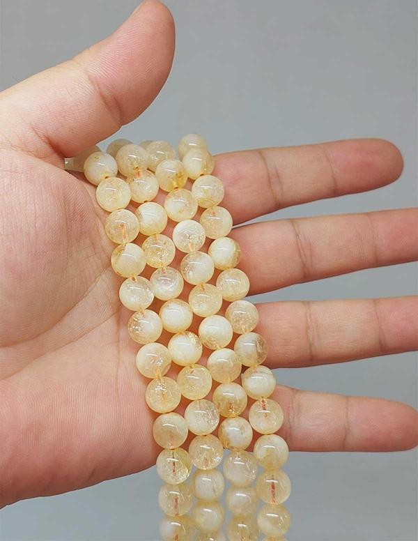 Bileklik Boy Sitrin Taşı Yarım Dizi Buzlu Renkler 8.5mm (51406) (18CM UZUNLUĞUNDADIR) - Image 1