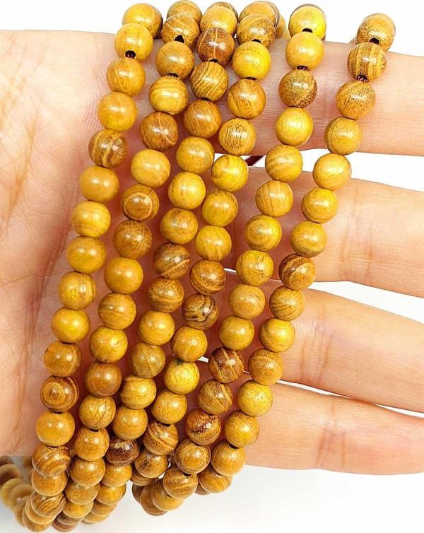 Bileklik Boy Ud Ağacı Ahşap Yarım Dizi 6mm (45288) (18CM UZUNLUĞUNDADIR) - Image 1