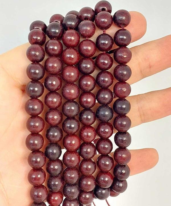 Bileklik Boy Ud Ağacı Ahşap Yarım Dizi 8mm (45264) (18CM UZUNLUĞUNDADIR) - Image 1