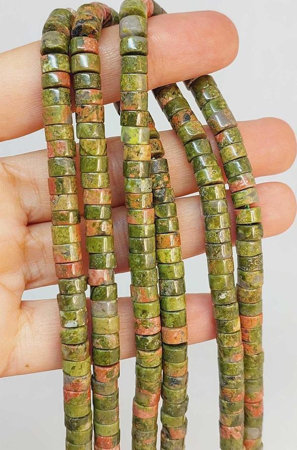 Bileklik Boy Unakit Taşı Şekilli 3x6mm Yarım Dizi (49340) (18CM UZUNLUĞUNDADIR) - Image 1